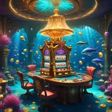 Meja Caribbean Stud Poker live-dealer di royalslot98 dengan tata letak kartu dan taruhan